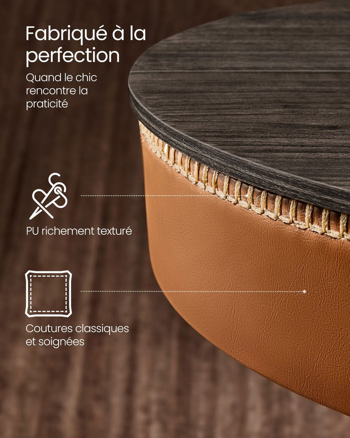 Tavolo da bar regolabile in altezza tavolino con contenitore PU con cuciture bar cucina soggiorno nero 12_0005364