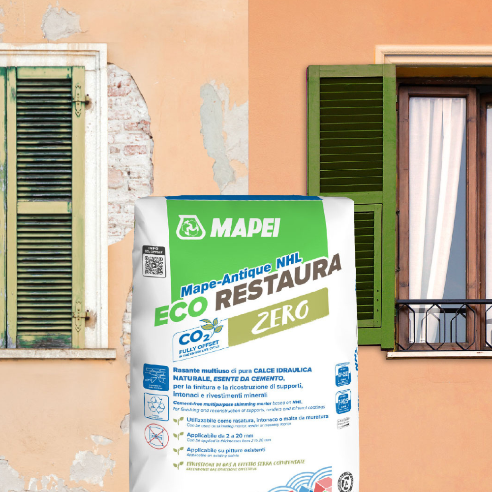 Intonaco rasante mape-antique nhl eco restaura alta traspirabilità sacco 25 kg