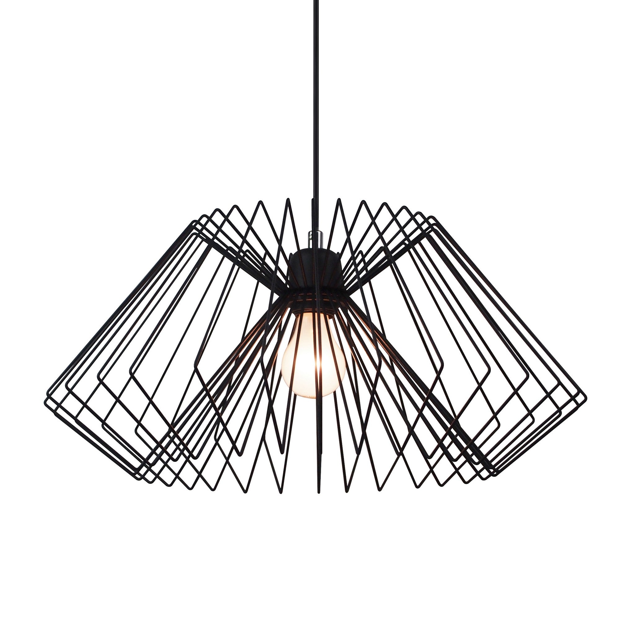 Lampadario in metallo nero opaco cm. H25 Ø50