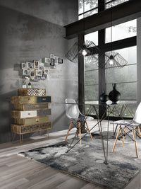 Lampadario in metallo nero opaco cm. H25 Ø50