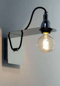 Applique in metallo cromato grigia cm. L.12 x P.23 x H24