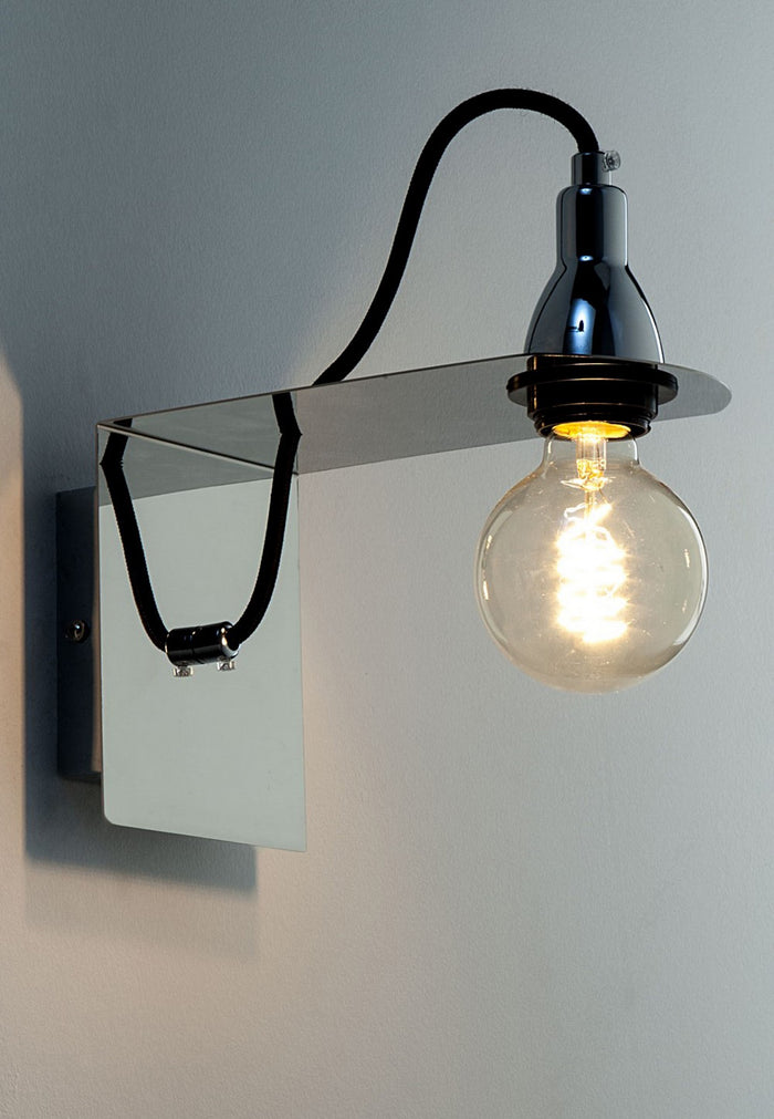 Applique in metallo cromato grigia cm. L.12 x P.23 x H24