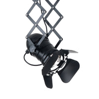 Lampadario a pantografo in alluminio nero opaco cm. Ø.12 x P.22