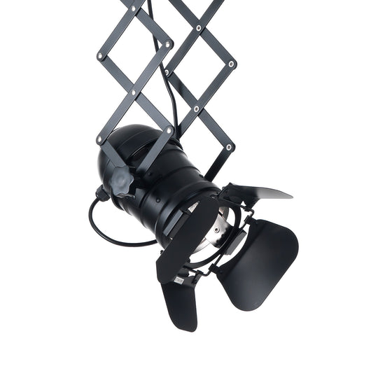 Lampadario a pantografo in alluminio nero opaco cm. Ø.12 x P.22