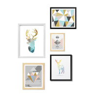 Composizione quadri effetto legno bianco e neri varie dimensioni