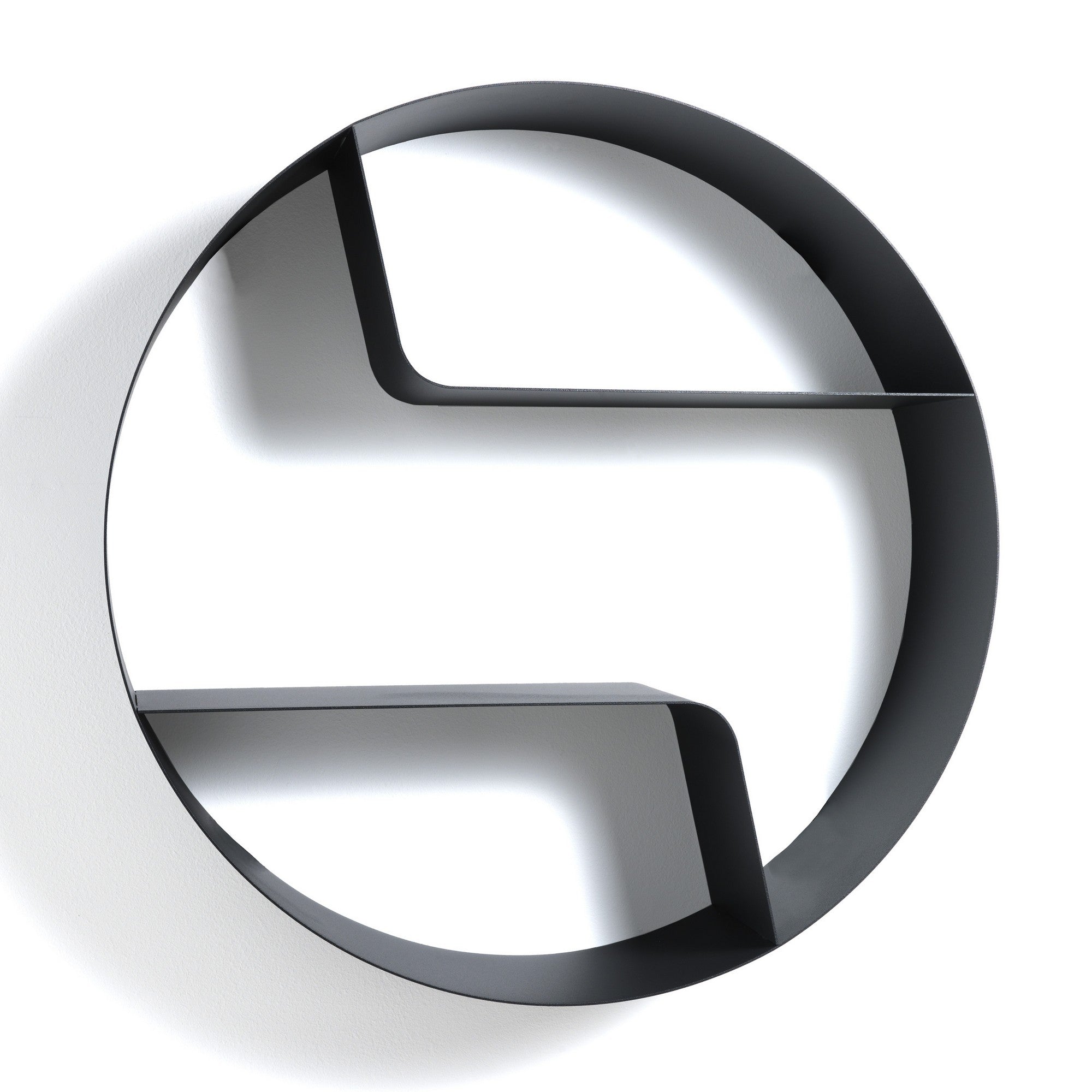 Mensola da parete in metallo antracite opaca cm. Ø.80xP.20