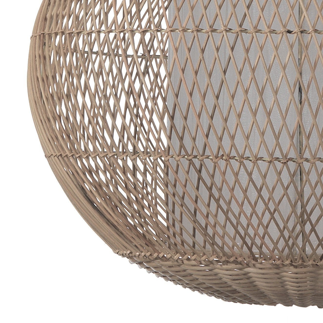 Lampadario a filo in fibre naturali beige per esterno