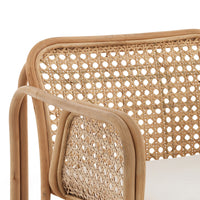 Poltroncina in rattan multicolore con cuscino per esterno