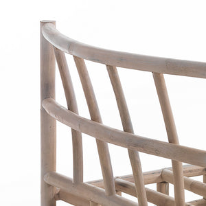 Basamento centrale in rattan sbiancato adatto per esterno