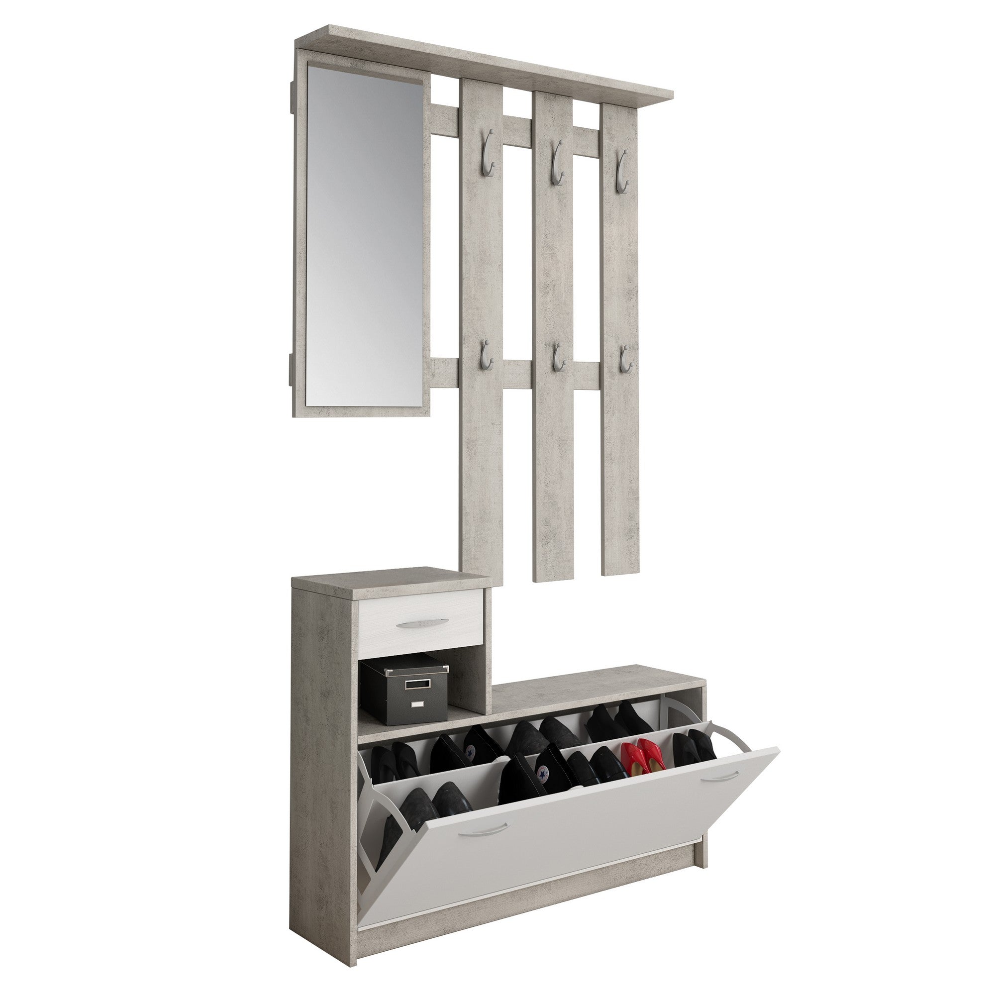 Ingresso effetto legno finitura cemento