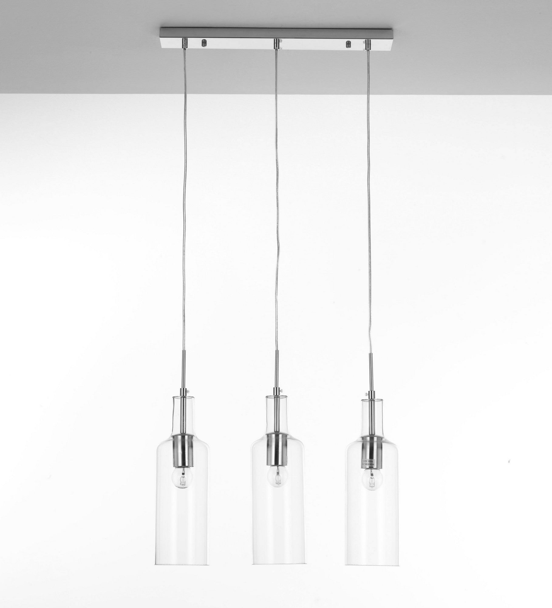 Lampadario a 3 luci cm. H.110 x L.48 x P.10