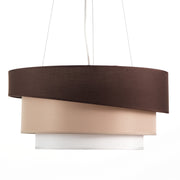 Lampadario 3 strati in tessuto marrone cm. Ø.50 H.9,5 / 15