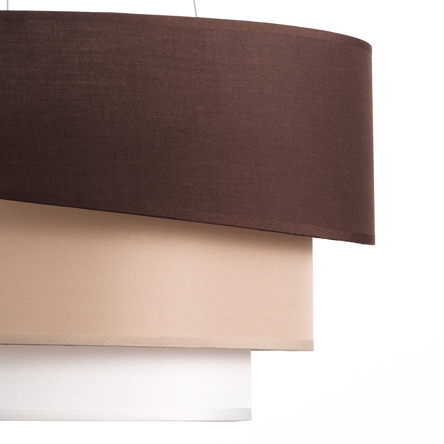 Lampadario 3 strati in tessuto marrone cm. Ø.50 H.9,5 / 15