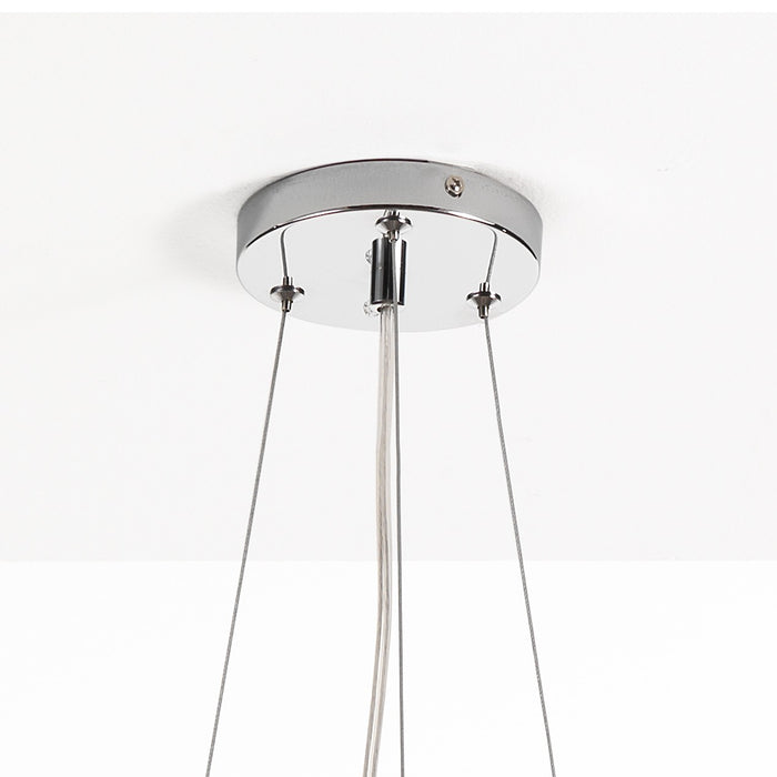 Lampadario 3 strati in tessuto marrone cm. Ø.50 H.9,5 / 15