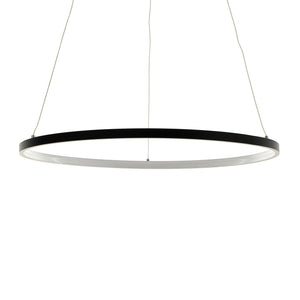 Lampadario ad anello in allumino nero cm. H.92 x Ø.60