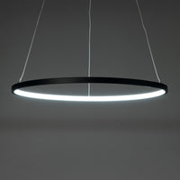 Lampadario ad anello in allumino nero cm. H.92 x Ø.60