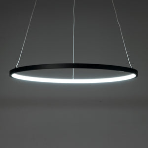 Lampadario ad anello in allumino nero cm. H.92 x Ø.60