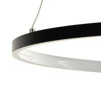 Lampadario ad anello in allumino nero cm. H.92 x Ø.60