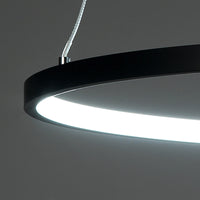 Lampadario ad anello in allumino nero cm. H.92 x Ø.60