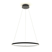Lampadario ad anello in allumino nero cm. H.92 x Ø.60