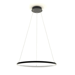 Lampadario ad anello in allumino nero cm. H.92 x Ø.60