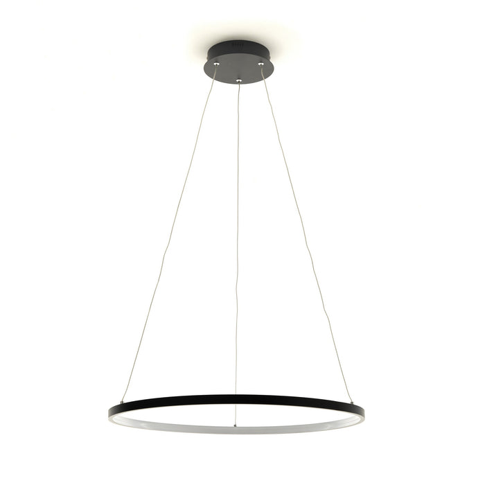 Lampadario ad anello in allumino nero cm. H.92 x Ø.60