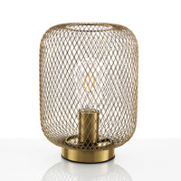 Lampada da tavolo in filo di metallo ottone anticato cm Ø.20 x H.27