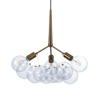 Lampadario in metallo verniciato ottone anticato opaco cm. Ø.60 H.60