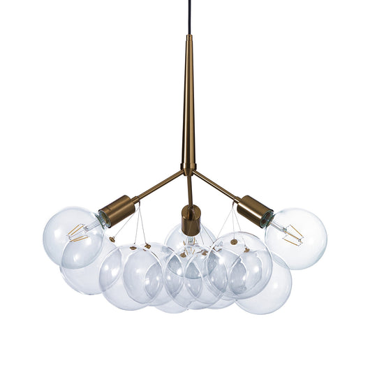 Lampadario in metallo verniciato ottone anticato opaco cm. Ø.60 H.60