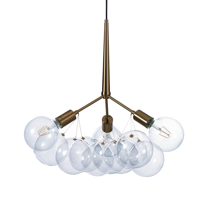 Lampadario in metallo verniciato ottone anticato opaco cm. Ø.60 H.60