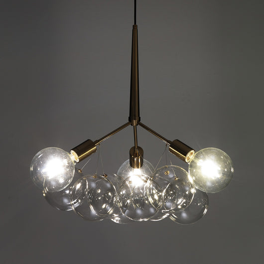 Lampadario in metallo verniciato ottone anticato opaco cm. Ø.60 H.60