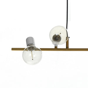 Lampadario 6 punti luce  in metallo finitura ottone cm. L.90 H.120