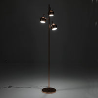 Lampada da terra 3 paralumi in metallo finitura rame cm. Ø.27 H.165