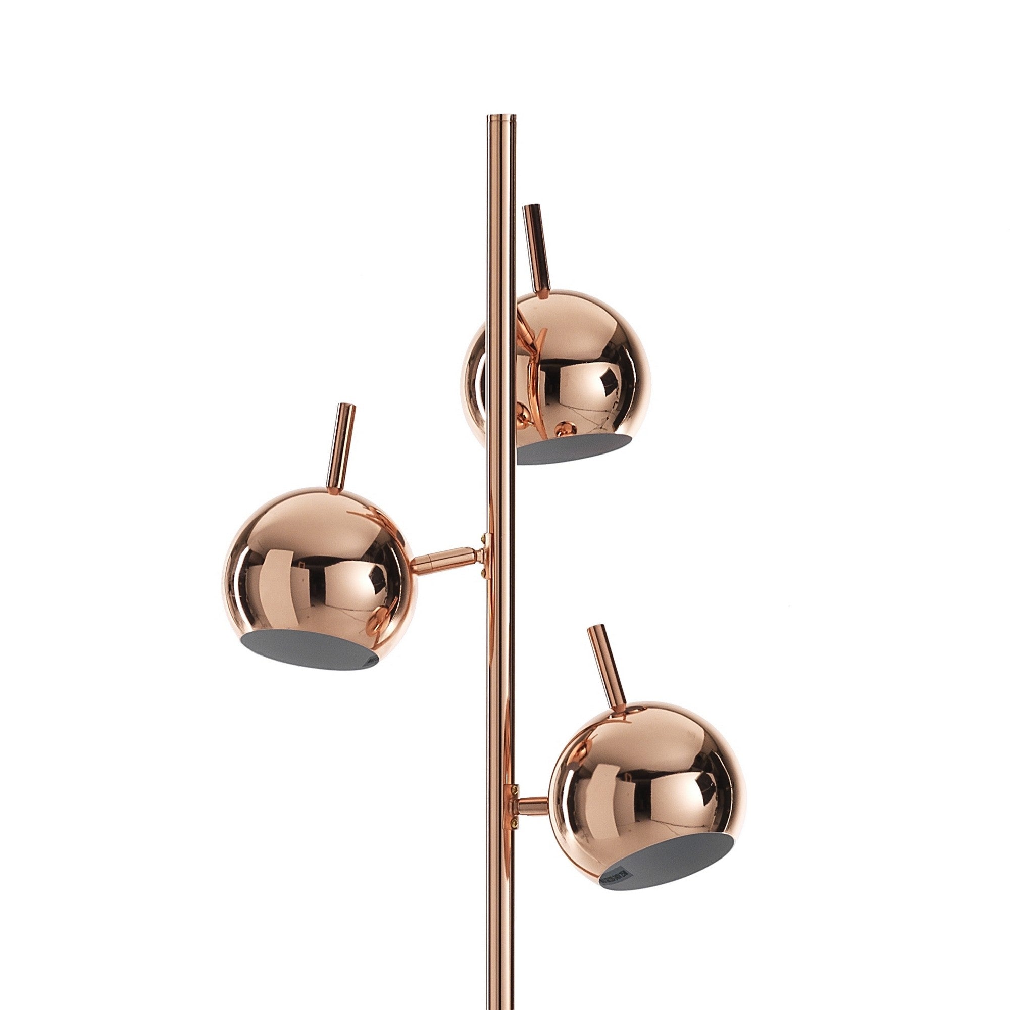 Lampada da terra 3 paralumi in metallo finitura rame cm. Ø.27 H.165