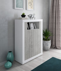 Mobile alto effetto legno bianco cm. H.144 x L.110 x P.42