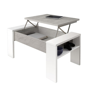 Tavolino contenitore effetto legno grigio cm. H.42,5 x L.98,5 x P.50