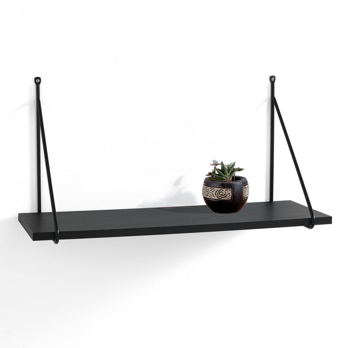 Mensola da parete effetto legno nera cm. H.30 x L.60 x P.22