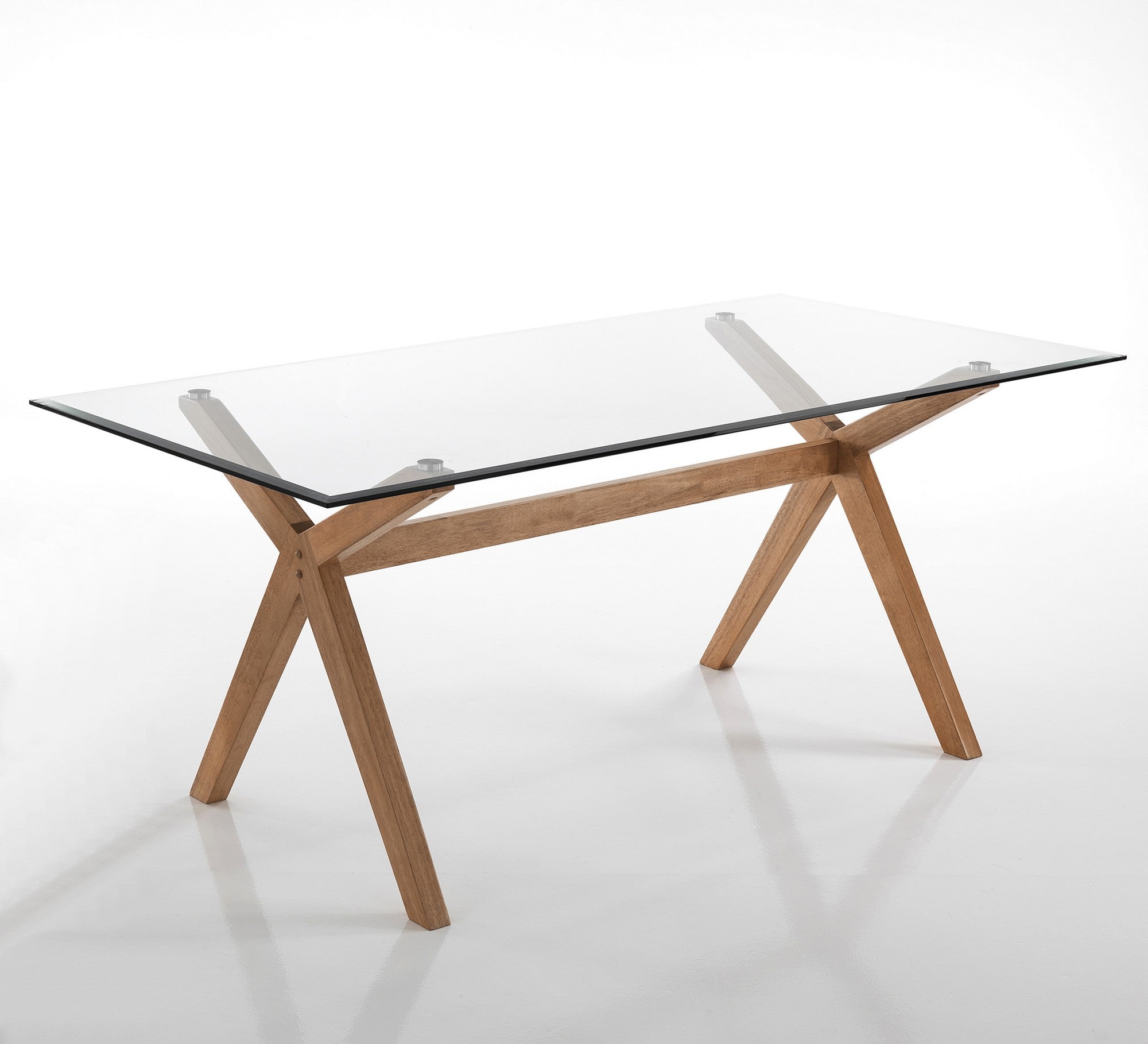 Tavolo in vetro temprato trasparente cm H.75,5 x L.180 x P.90