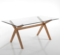 Tavolo in vetro temprato trasparente cm H.75,5 x L.180 x P.90