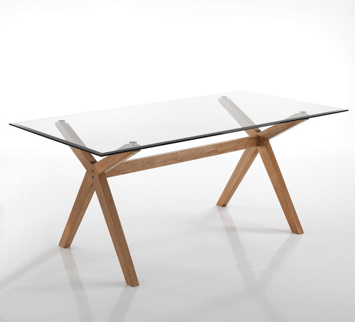 Tavolo in vetro temprato trasparente cm H.75,5 x L.180 x P.90