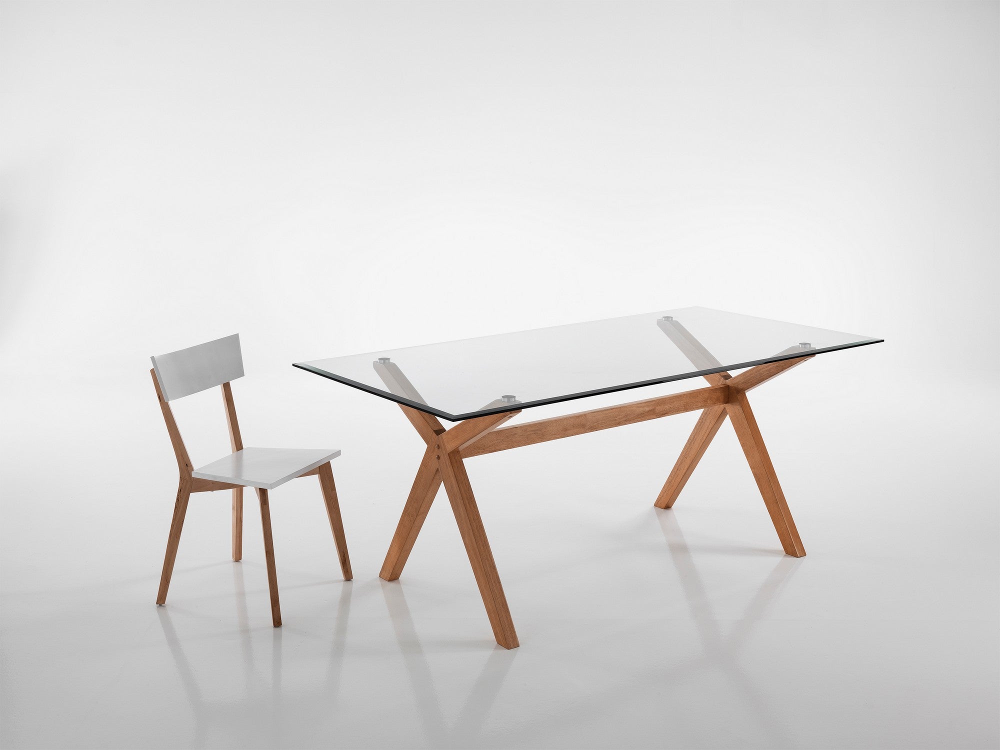 Tavolo in vetro temprato trasparente cm H.75,5 x L.180 x P.90