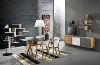 Tavolo in vetro temprato trasparente cm H.75,5 x L.180 x P.90