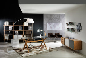 Tavolo in vetro temprato trasparente cm H.75,5 x L.180 x P.90