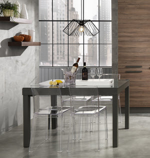 Tavolo allungabile in vetro temprato grigio cm. H.75 x P.83 x L.120