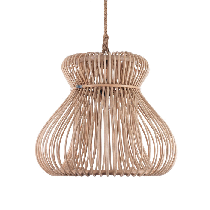 Lampadario a filo in rattan colore naturale per esterno