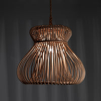 Lampadario a filo in rattan colore naturale per esterno