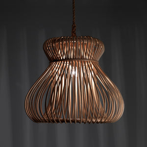 Lampadario a filo in rattan colore naturale per esterno