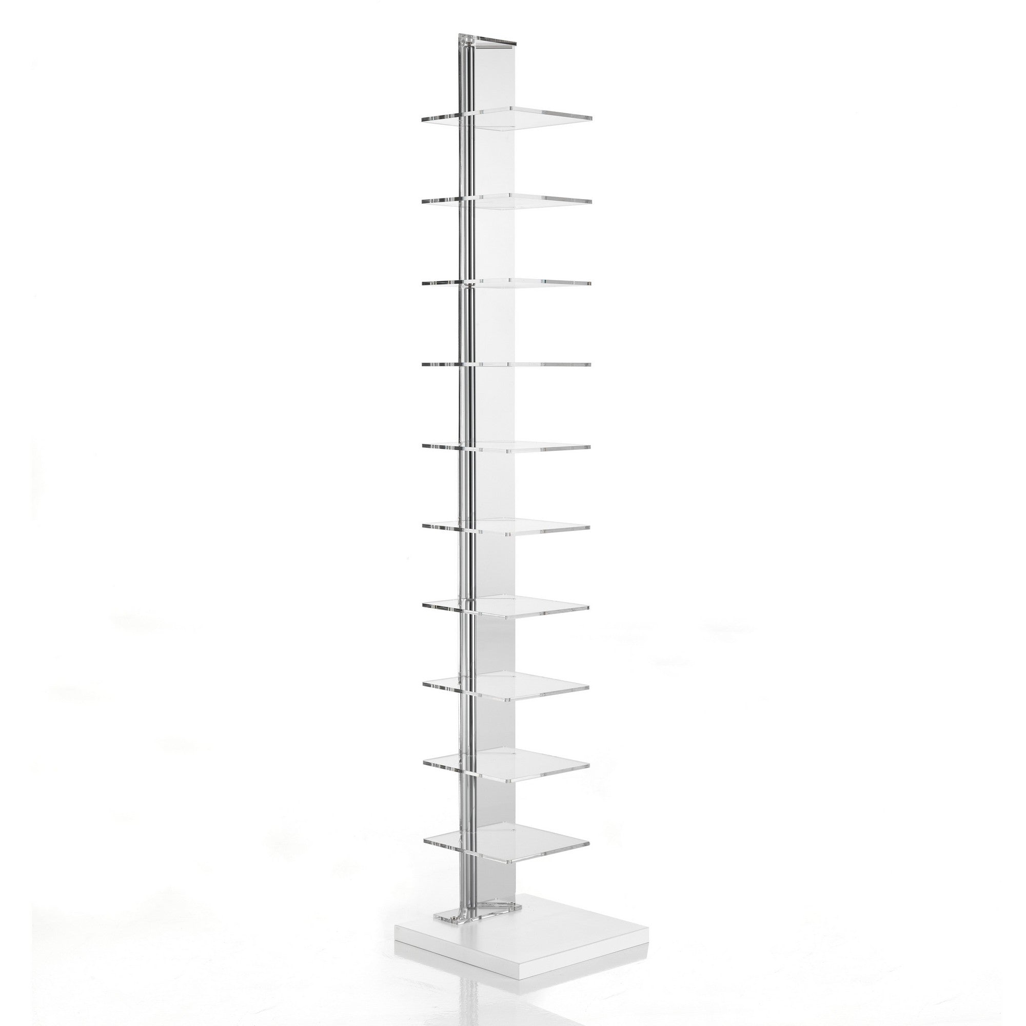 Libreria 10 ripiani in acrilico trasparente  cm. H.148 x L.30 x P.30