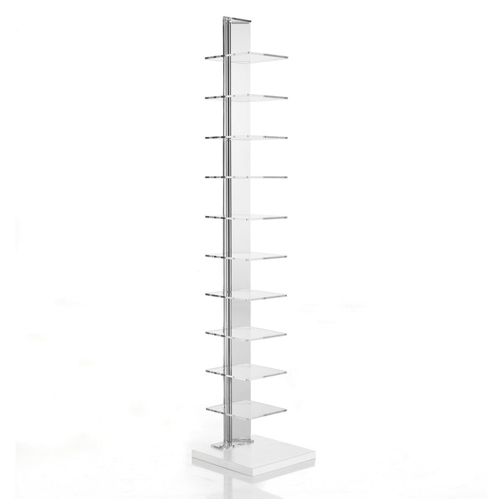 Libreria 10 ripiani in acrilico trasparente  cm. H.148 x L.30 x P.30
