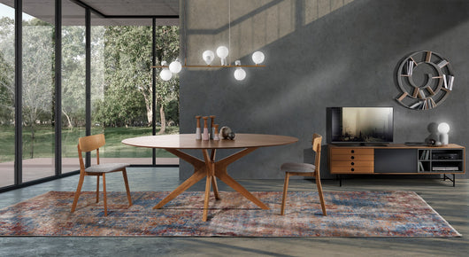 Tavolo ovale effetto legno finitura rovere cm. H.75 x P.110 x L.190